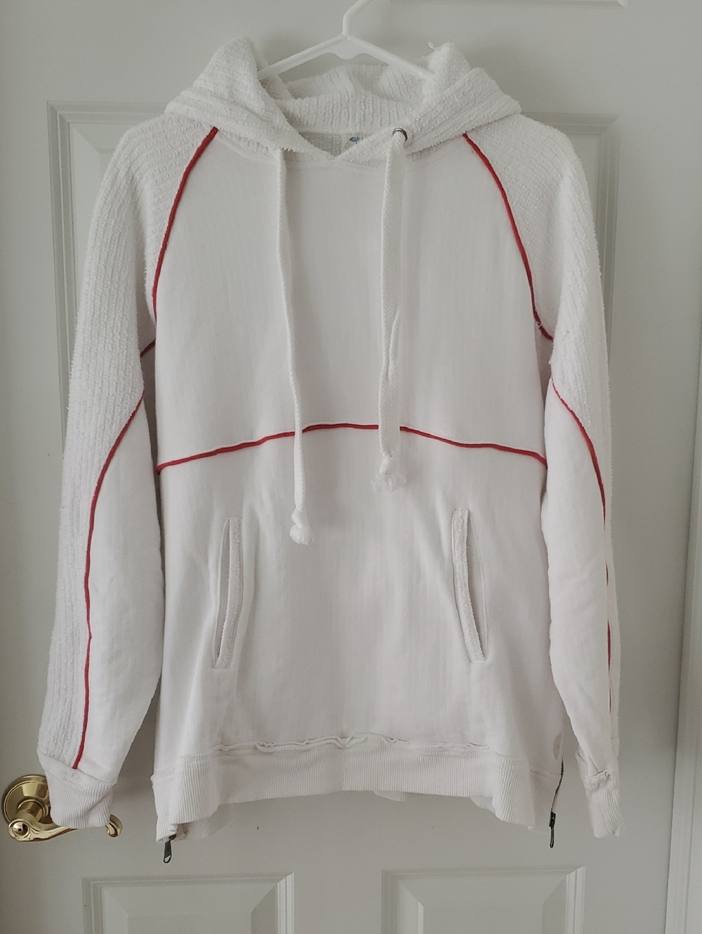 fp movement Hooded Pullover Terry Hoodie with Red Piping Size S
